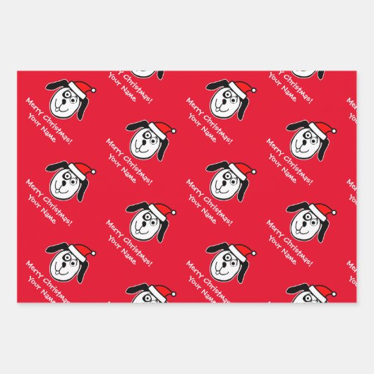 Funny Santa dog kerstinpakbladen Inpakpapier Vel (Voorkant)