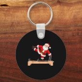 Funny Santa Doing Reformer Lates Christmas Xmas La Sleutelhanger (Voorkant)