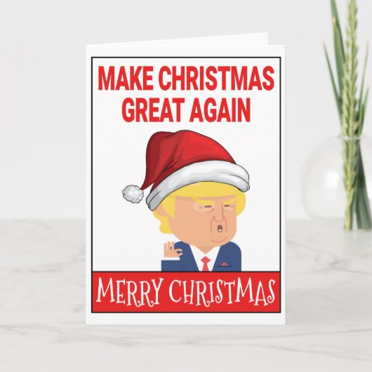 Funny Santa Donald Trump Merry Christmas Feestdagen Kaart (Voorkant)