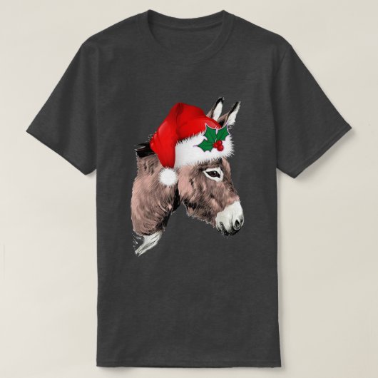 Funny Santa Donkey kerstfeestdag T-shirt (Design voorkant)