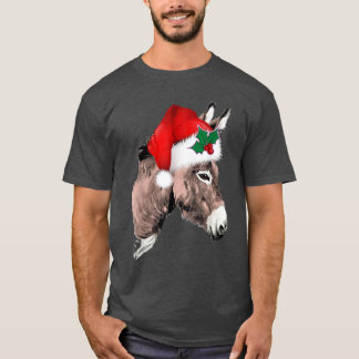 Funny Santa Donkey kerstfeestdag T-shirt