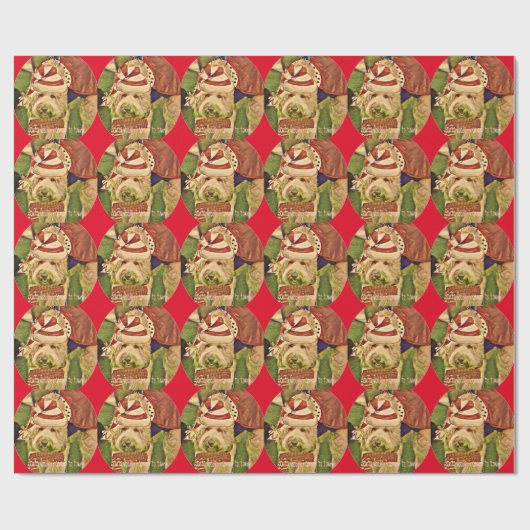 Funny Santa Doodle Dog kerstomslag Cadeaupapier (Vlak)