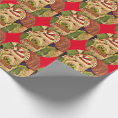 Funny Santa Doodle Dog kerstomslag Cadeaupapier (Hoek)