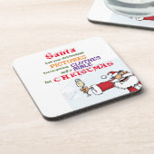 Funny Santa Drink wijn Funny Gezegde Bier Onderzetter (Linkerzijde)