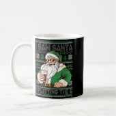 Funny Santa Drinking Beer Splitting G Christmas Ad Koffiemok (Links)