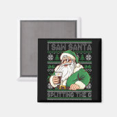 Funny Santa Drinking Beer Splitting G Christmas Ad Magneet (Voorkant / Achterkant)
