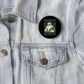 Funny Santa Drinking Beer Splitting G Christmas Ad Ronde Button 5,7 Cm (In situ)