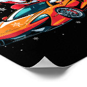 Funny Santa Driving Srt Car Xmas Pajama Christmas  Poster (Hoek)