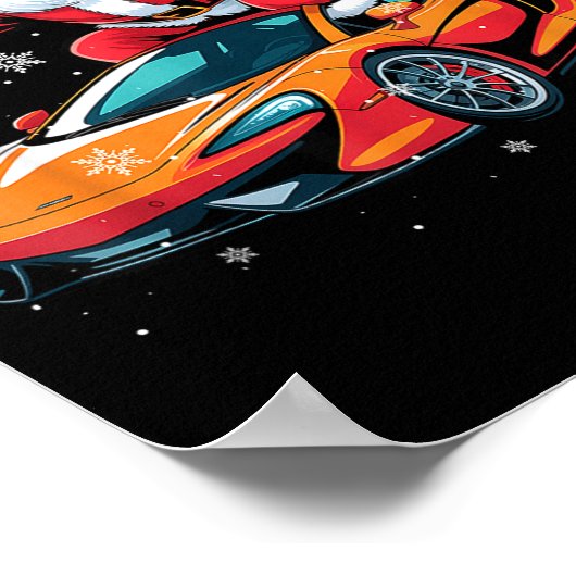Funny Santa Driving Srt Car Xmas Pajama Christmas  Poster (Hoek)