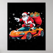 Funny Santa Driving Srt Car Xmas Pajama Christmas  Poster (Voorkant)