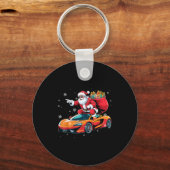 Funny Santa Driving Srt Car Xmas Pajama Christmas Sleutelhanger (Voorkant)