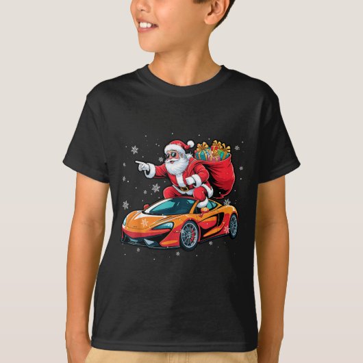 Funny Santa Driving Srt Car Xmas Pajama Christmas  T-shirt (Voorkant)