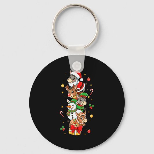 Funny Santa Elf Snowman Christmas Womens Mens Kids Sleutelhanger (Voorkant)