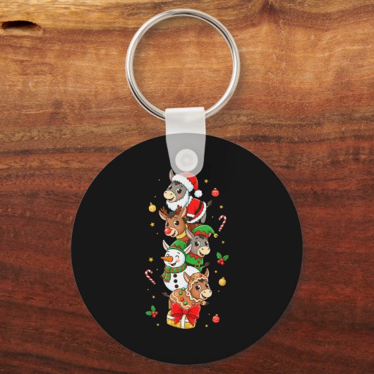 Funny Santa Elf Snowman Christmas Womens Mens Kids Sleutelhanger (Voorkant)