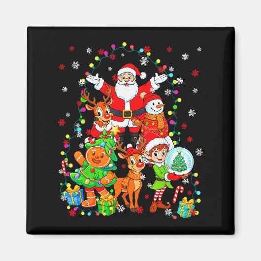 Funny Santa Elf Snowman Reindeer Gingerbread Chris Magneet (Voorkant)