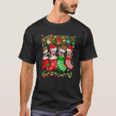 Funny Santa Elf Sphynx Katten In Kerstmis Sokken X T-shirt (Voorkant)