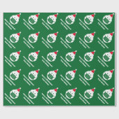 Funny Santa emoji aangepast kerstpapier Cadeaupapier (Vlak)