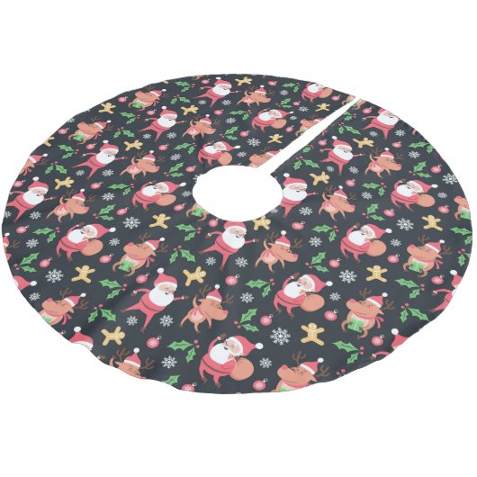 Funny Santa en Rabbits Kerstboom Rok (Gekanteld)