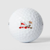 Funny Santa en Reindeer Cartoon Golf Balls Golfballen (Voorkant)