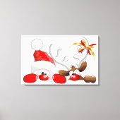 Funny Santa en rendier Cartoon Canvas Print (Voorkant)