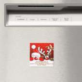 Funny Santa en rendier Cartoon Magnet (Insitu (Vaatwasser))