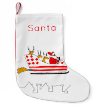 Funny Santa en rendierslee kerststaart