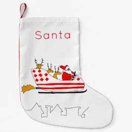 Funny Santa en rendierslee kerststaart Kleine Kerstsok