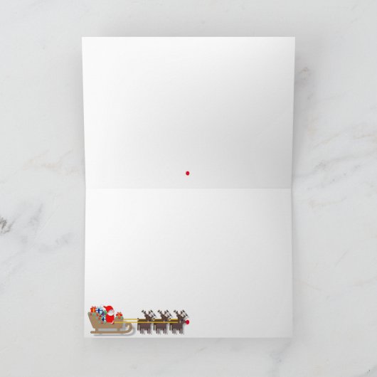 Funny Santa en Slaapse Kerstmis Kaart (Binnen)