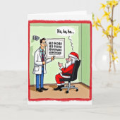 Funny Santa Eye Exam Doctor Christmas Card Joke Kaart (Gele Bloem)