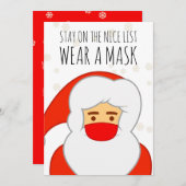 Funny Santa Face Mask Merry Kerstry Feestdagenkaart (Voorkant / Achterkant)