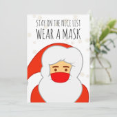 Funny Santa Face Mask Merry Kerstry Feestdagenkaart (Staand voorkant)