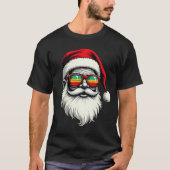 Funny Santa Face Retro Sunglasses Christmas T-shirt (Voorkant)