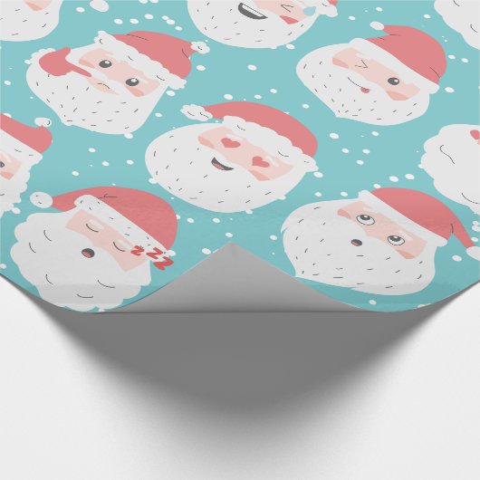 Funny Santa faceit kerstcadeautje Cadeaupapier (Hoek)