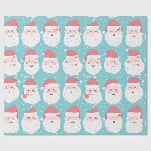 Funny Santa faceit kerstcadeautje Cadeaupapier (Vlak)