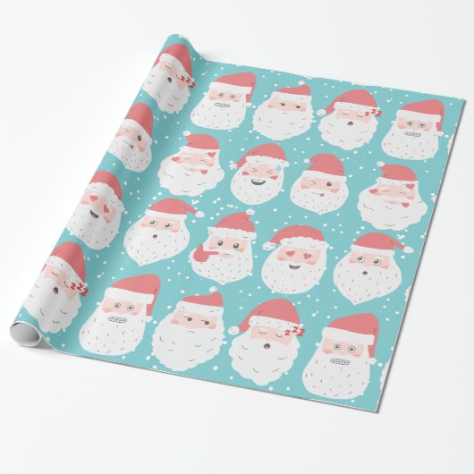 Funny Santa faceit kerstcadeautje Cadeaupapier (Uitgerold)