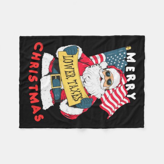 Funny Santa Fleece Deken (Voorkant (Horizontaal))