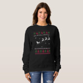 Funny Santa Flying Reindeer Ugly Sweater (Voorkant volledig)