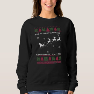 Funny Santa Flying Reindeer Ugly Sweater