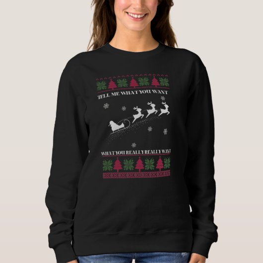 Funny Santa Flying Reindeer Ugly Sweater (Voorkant)