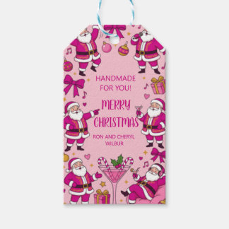 Funny Santa Friendsmas Christmas Party Gift Tags Cadeaulabel