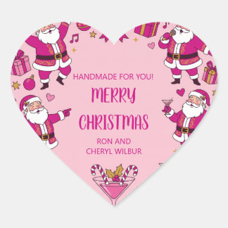 Funny Santa Friendsmas Christmas Party Heart Hart Sticker