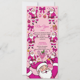 Funny Santa Friendsmas Christmas Party Invitation Kaart