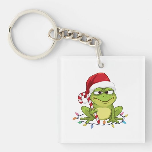 Funny Santa Frog Christmas Shirt - Cute Frog with Sleutelhanger (voorkant)