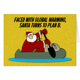 Funny Santa Global Warming-kerstKaart