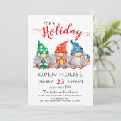 Funny Santa Gnomes kerst Holiday Open House Kaart (Staand voorkant)