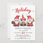 Funny Santa Gnomes kerst Holiday Open House Kaart (Voorkant)