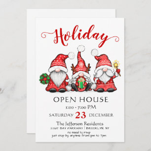 Funny Santa Gnomes kerst Holiday Open House Kaart