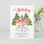 Funny Santa Gnomes kerst Holiday Open House Kaart (Staand voorkant)