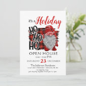 Funny Santa Gnomes kerst Holiday Open House Kaart (Staand voorkant)