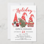 Funny Santa Gnomes kerst Holiday Open House Kaart (Voorkant)
